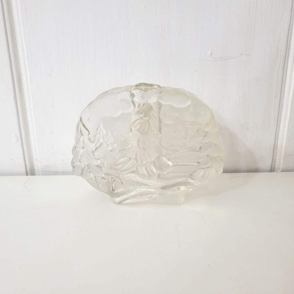 Walther Glas German Glass Candleholder with Pine Trees - Picture 7 of 7